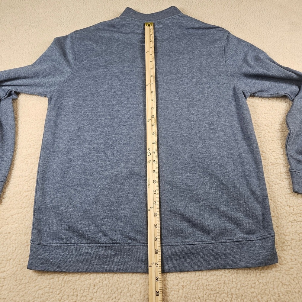 Mizzen+Main Quarter Zip Pullover Mens L Blue Heather Stretch Knit Coastal Preppy - Picture 14 of 15